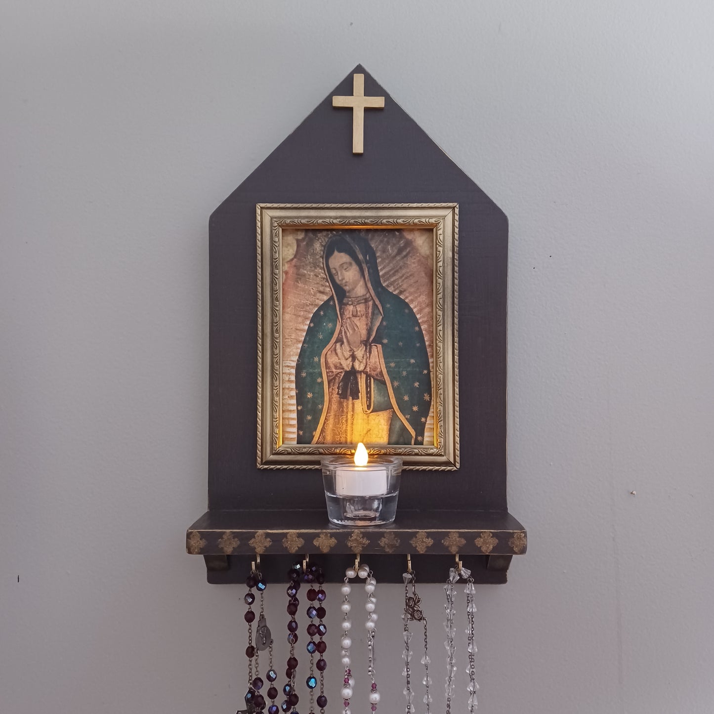 Framed Guadalupe Rosary Holder