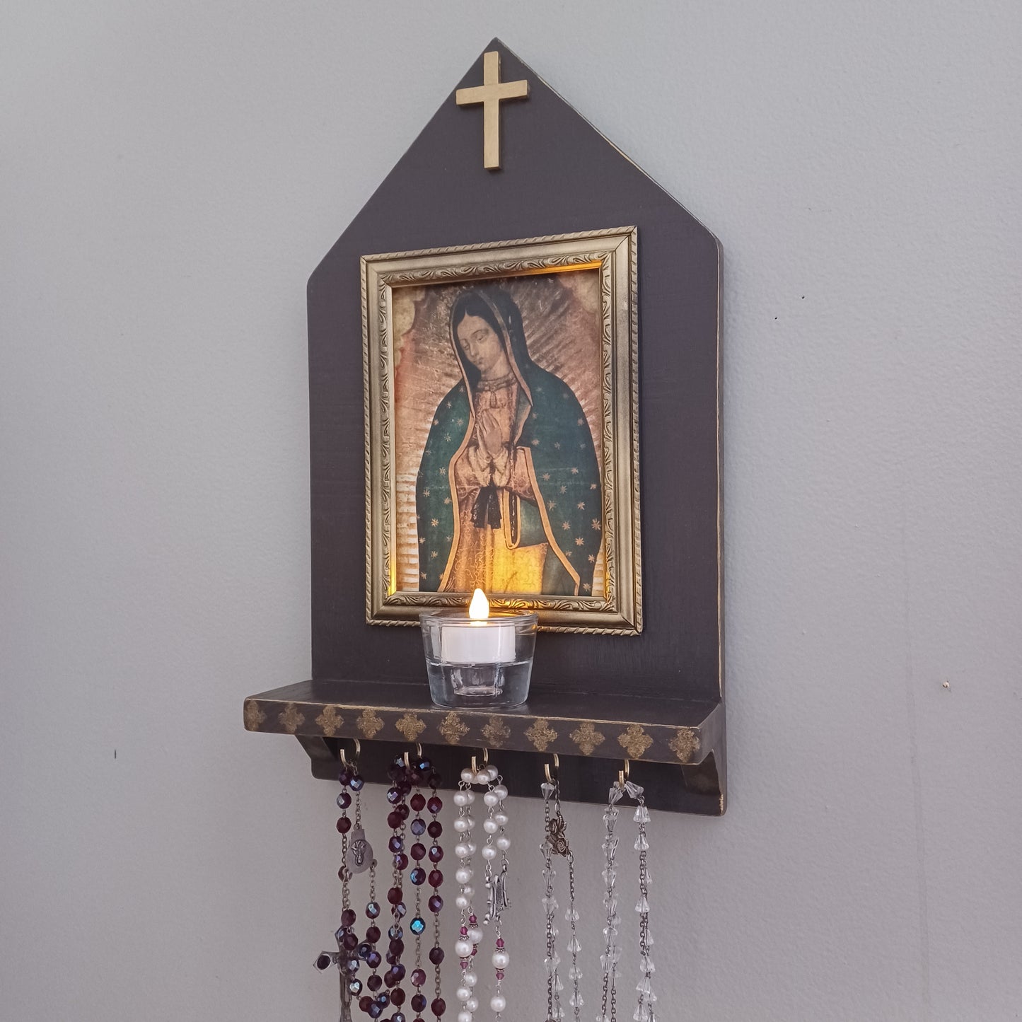 Framed Guadalupe Rosary Holder