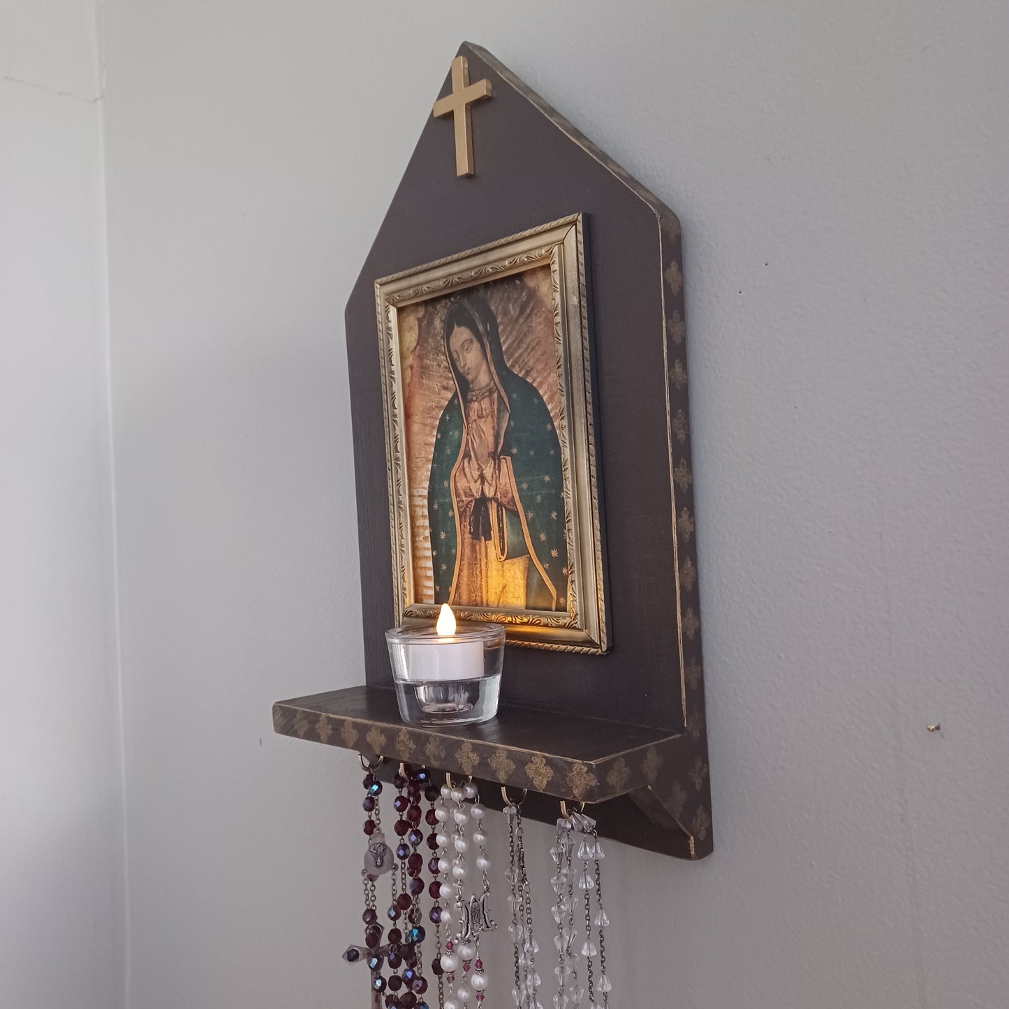 Framed Guadalupe Rosary Holder