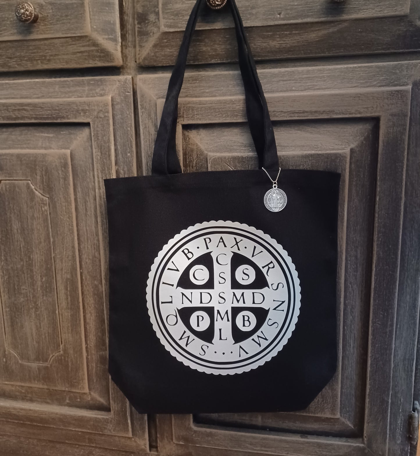 St. Benedict Cross Canvas Tote Bag