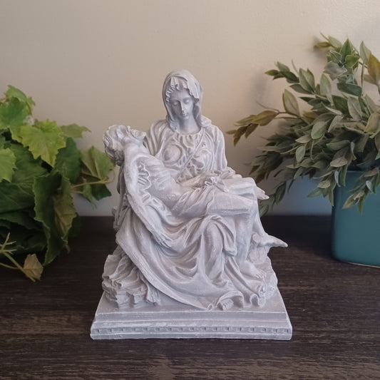 Hand-Painted Pieta Statue (Stone Finish)