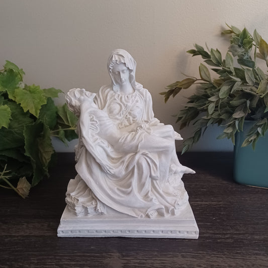 Hand-Painted Pieta Statue (Marble Finish)