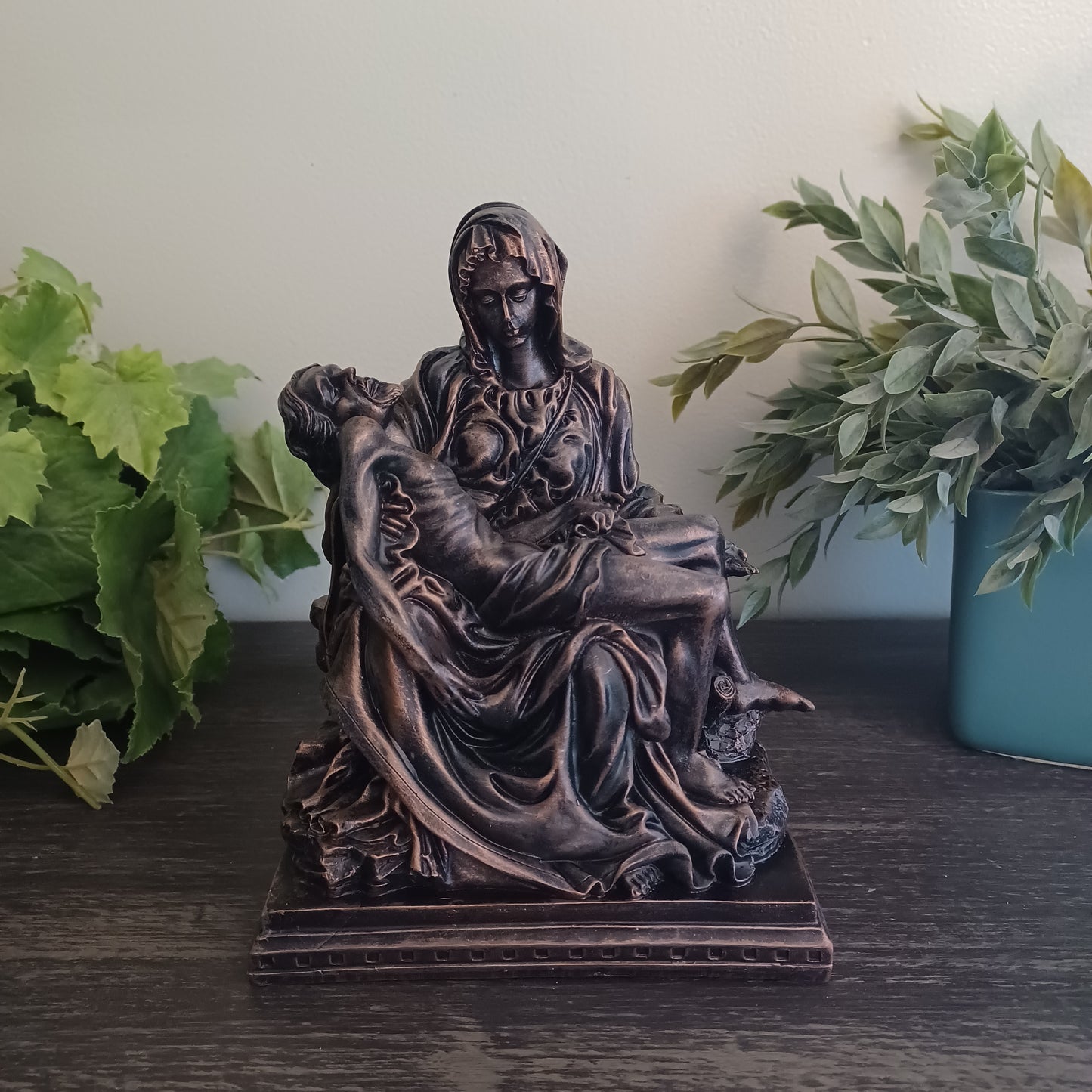 Hand-Painted Pieta Statue (Bronze Finish)