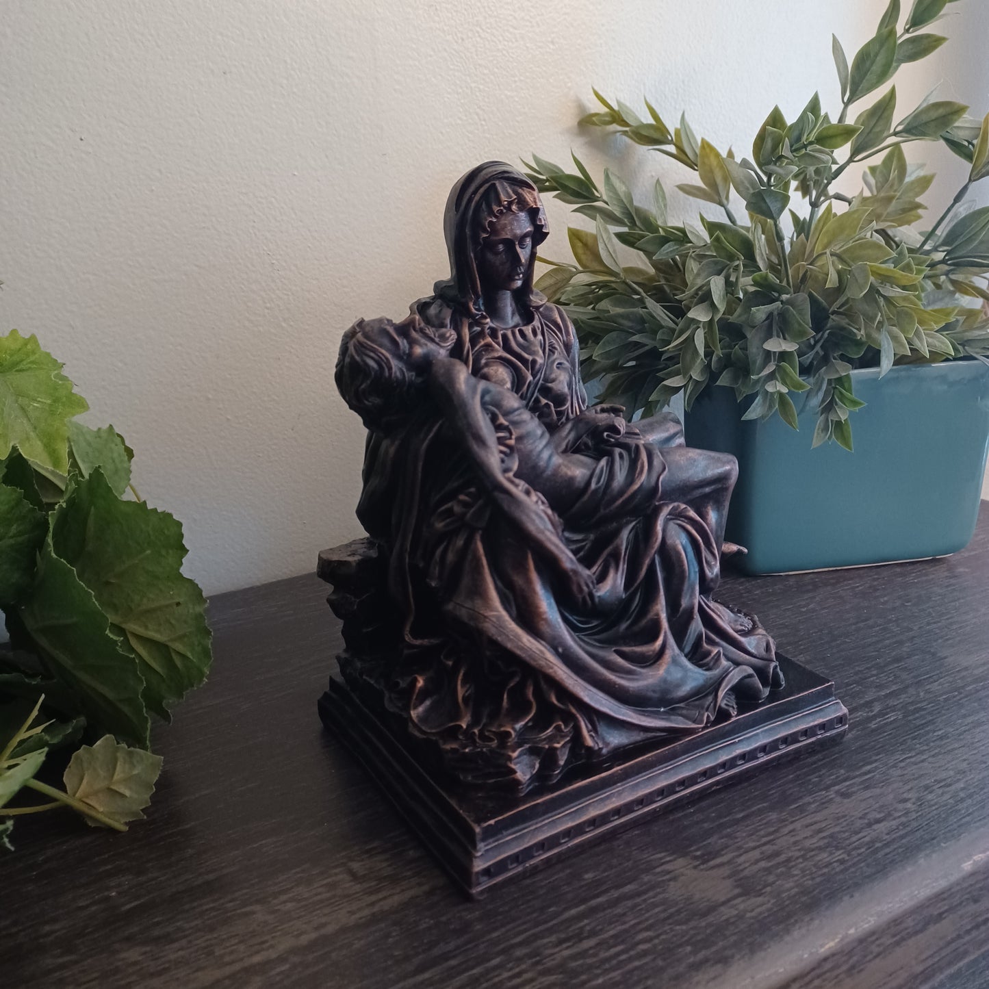 Hand-Painted Pieta Statue (Bronze Finish)