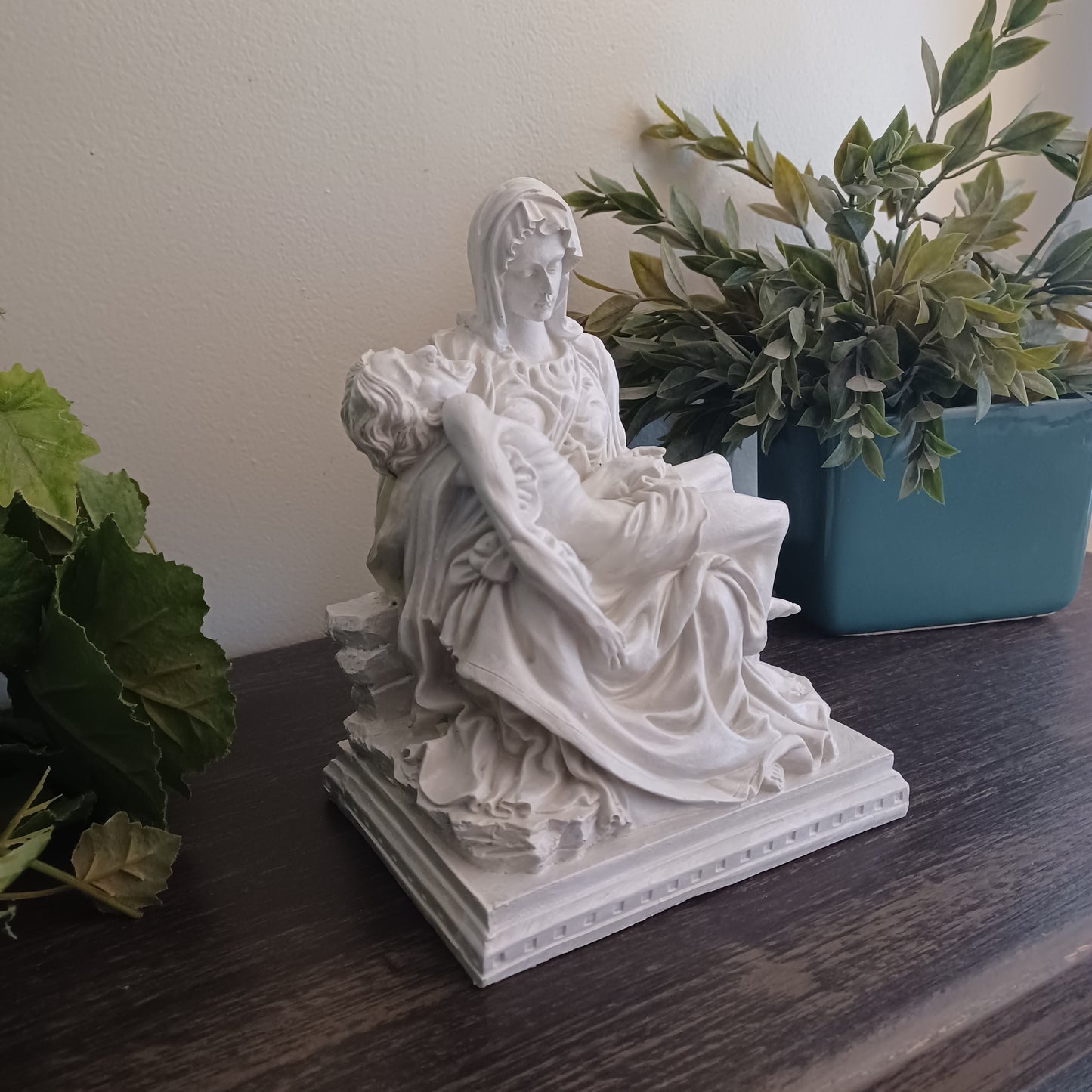 Hand-Painted Pieta Statue (Marble Finish)