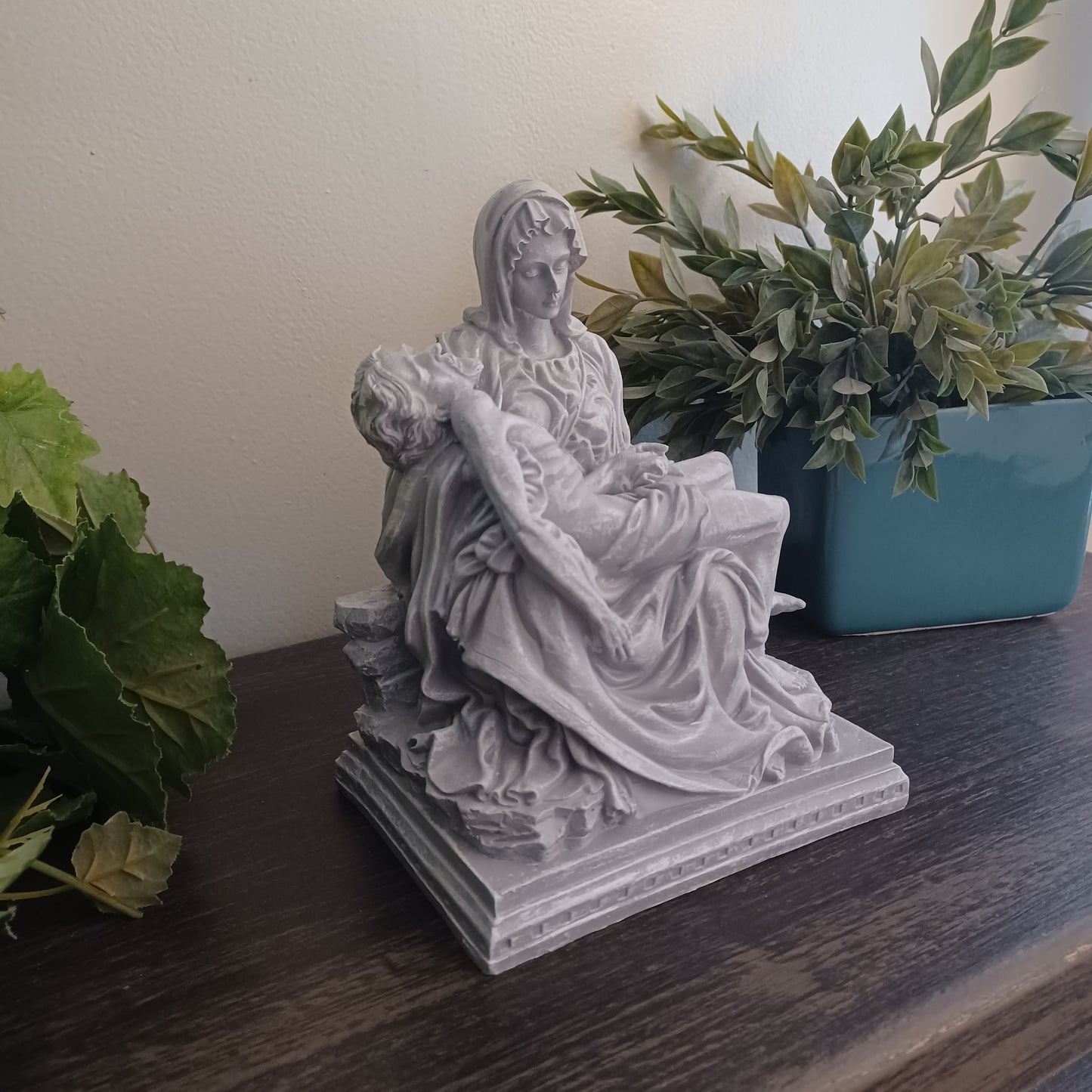 Hand-Painted Pieta Statue (Stone Finish)