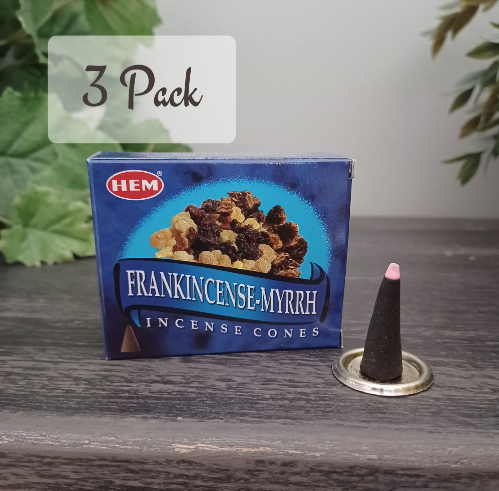 Frankincense and Myrrh Incense Cones - 3 pack