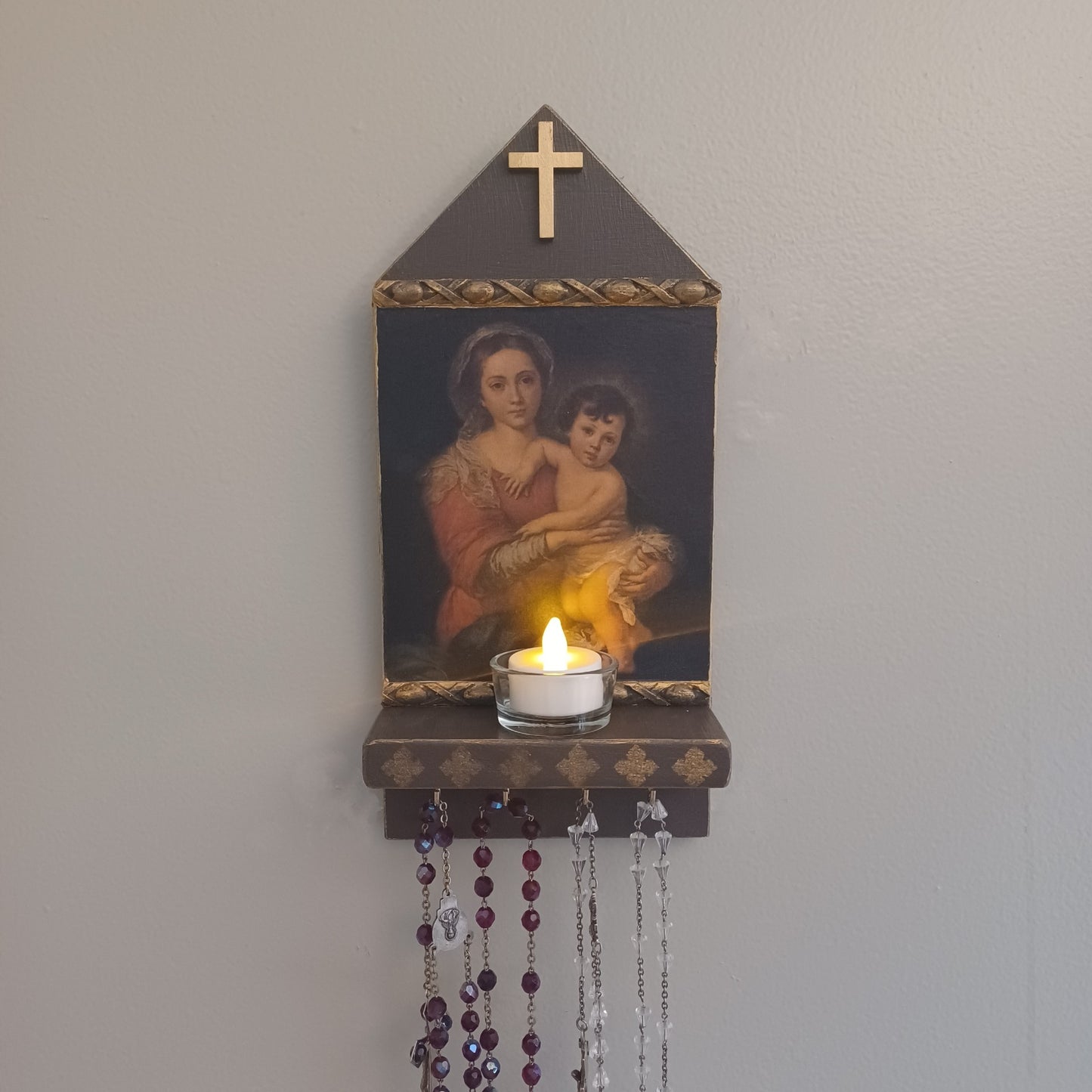 Madonna and Child Rosary Holder