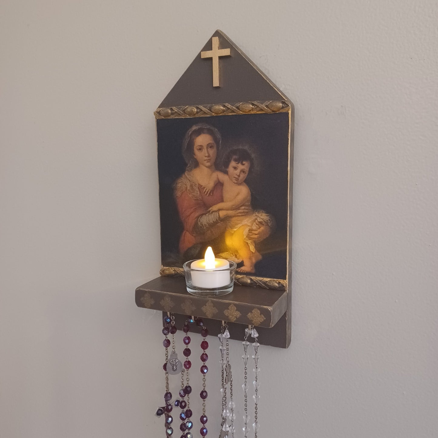 Madonna and Child Rosary Holder